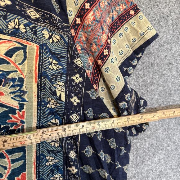 Lucky Brand TShirt Womens 3X XXXL Blue Persian Boho All Over Print Plus Size - Picture 8 of 8